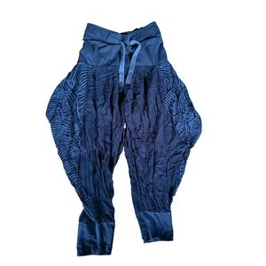 PSYLO Black Rayon Harem Drop Crotch Jogger Pants Size 3 Boho Avant Garde